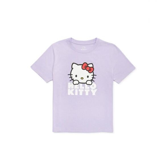 Sanrio Hello Kitty Tiny Chum Purple T Shirt Shorts 2 Piece Outfit Set Size M 7/8 - Picture 2 of 12